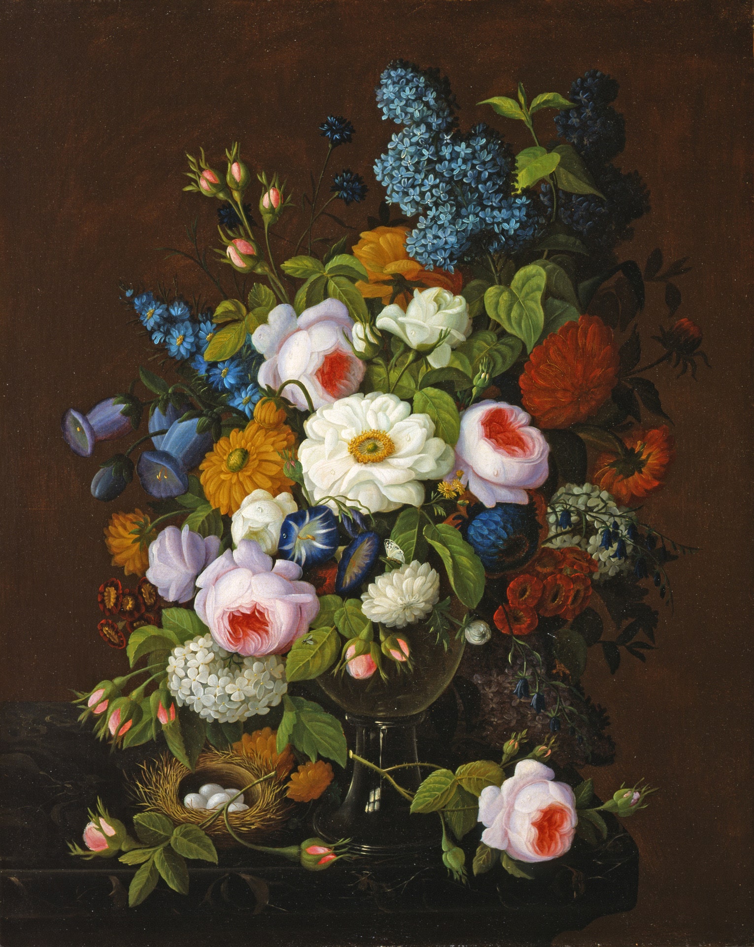 a painting of a bouquet of flowers