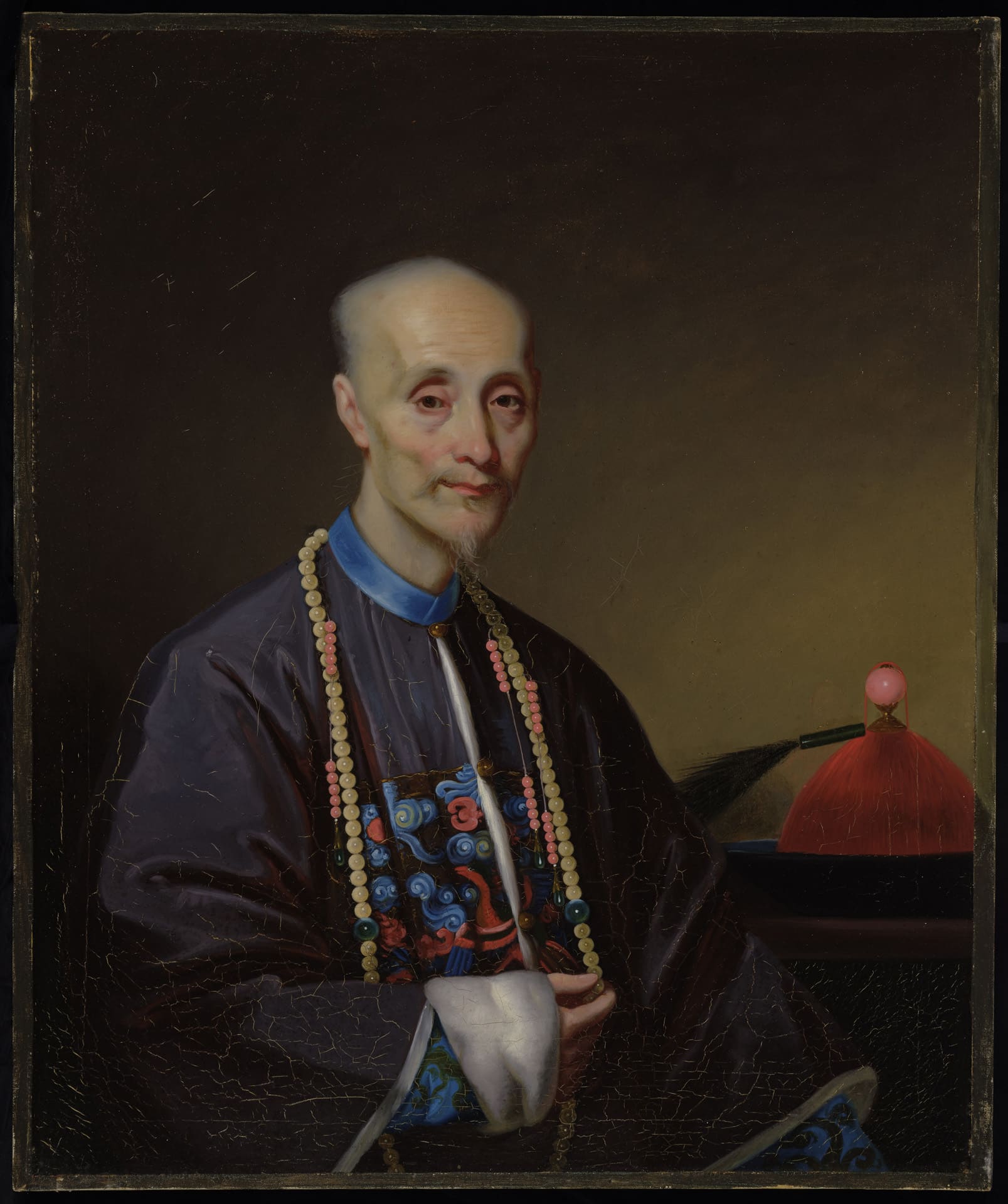 a portrait of Howqua, a Chinese merchant, dressed in court robes
